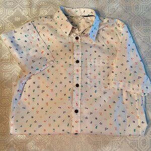 H&M 12/13Y boys button up short sleeved shirt